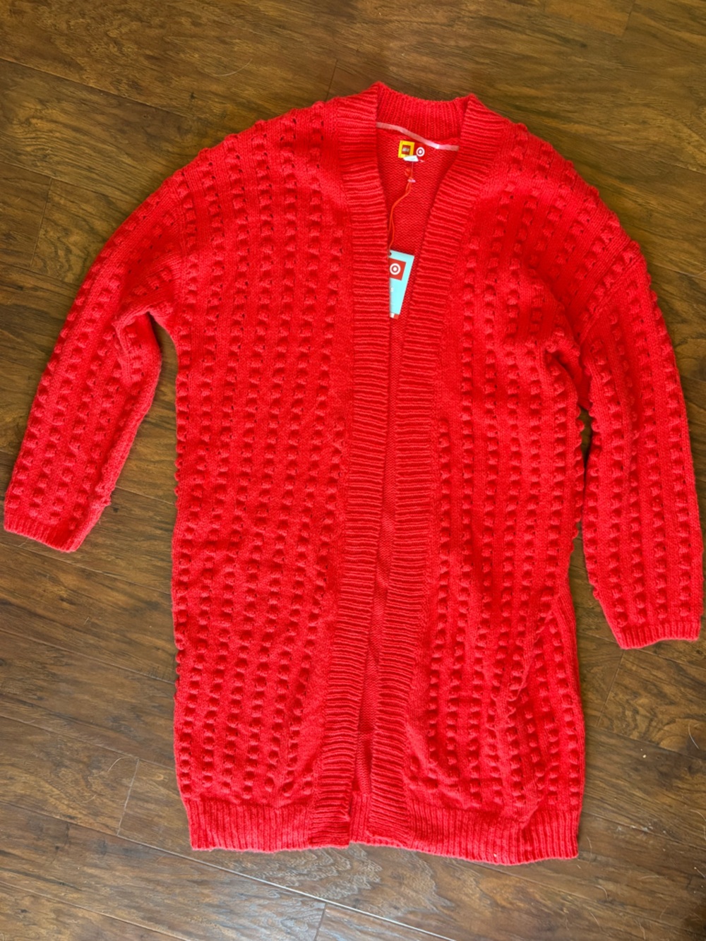 NWT Target X Lego Collab Bubble Texture Long Cardigan Red Size Large
